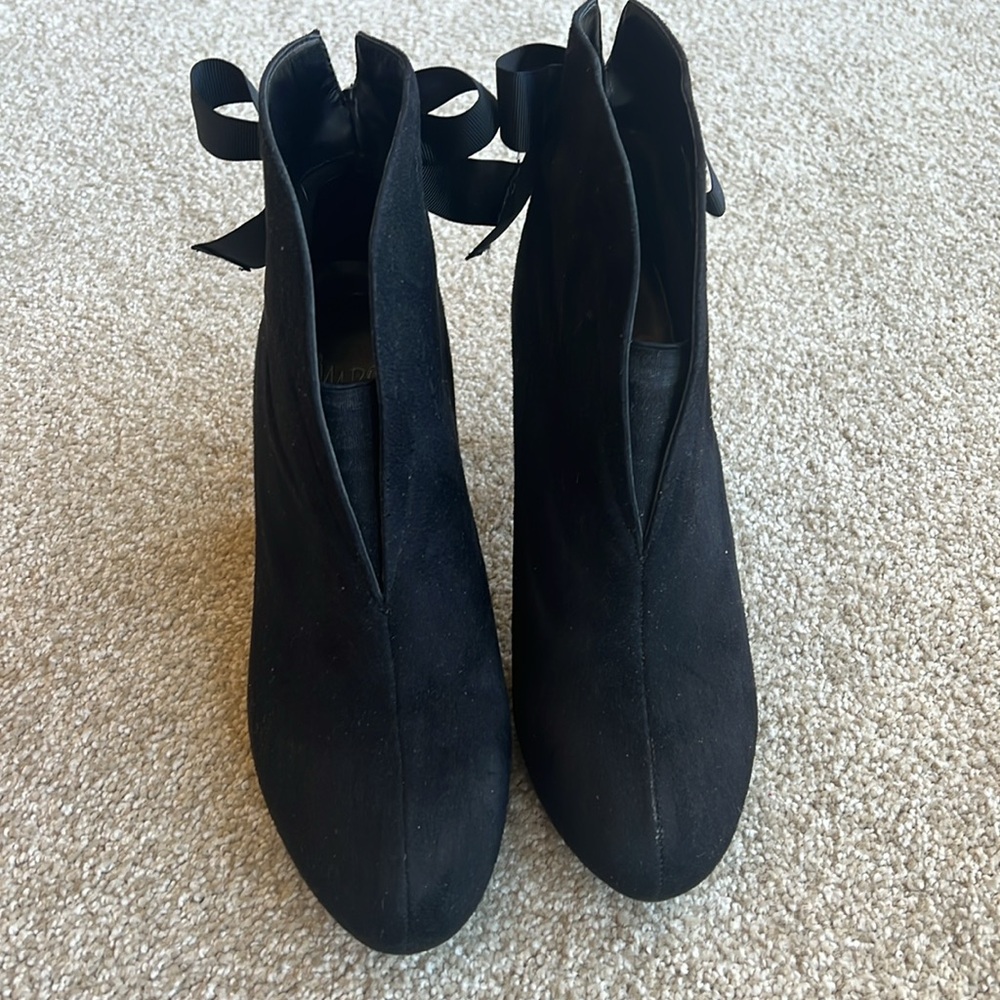 Black suede booties